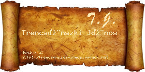 Trencsánszki János névjegykártya